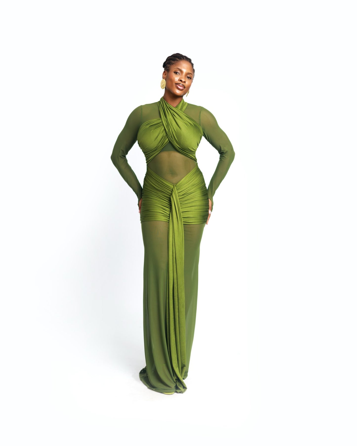 Bawsty Mermaid Dress - Olive